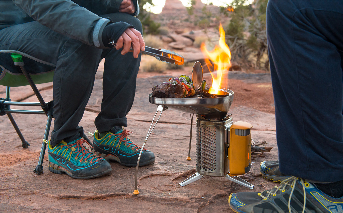 BioLite CampStove 2, FlexLight, Portable Grill, KettlePot Survival Gear  Combo